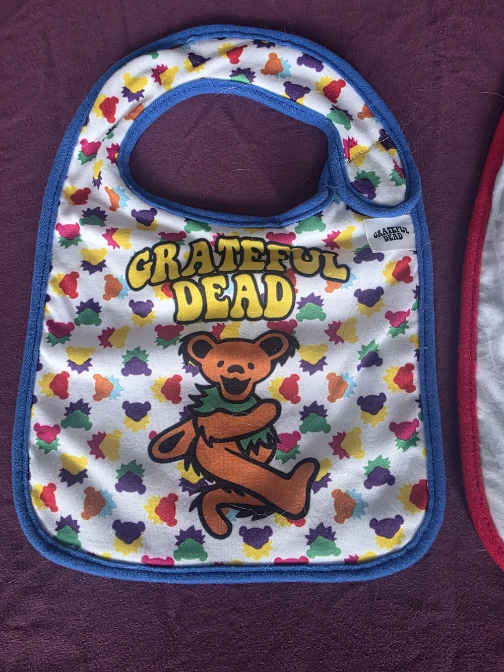 Grateful Dead Baby Bibs - Colorful Blue & Red Designs